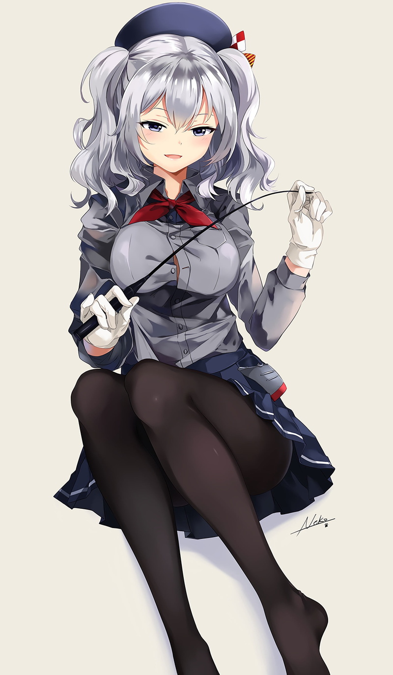 blue eyes, portrait, fashion, anime, dress, wearing, girl, beauty, hairstyle, 2K, Kashima (KanColle), Kantai Collection, anime girls, studio shot, young women