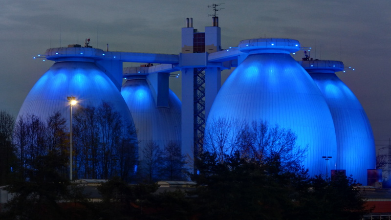 connection, factory, biomethane plant, b224, resserbach, concrete, chemical plant, current, sewerage, industry, blue, digester, built structure, boye, plant
