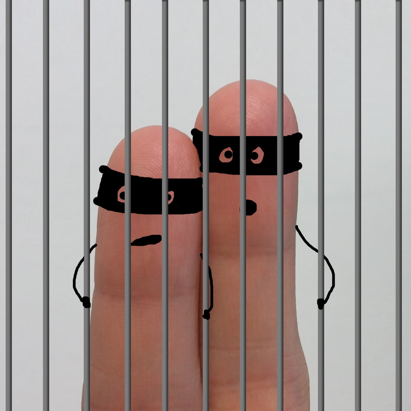 weapon, drawing, security, bars, 1080P, smilies, shape, close-up, jail, face, fingers, robbery, fear, day, human representation, swag, representation