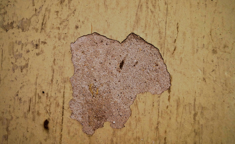 rough, still life, wooden, pattern, damaged, no people, directly above, broken, structure, indoors, plaster, brown, weathered, single object, old paint