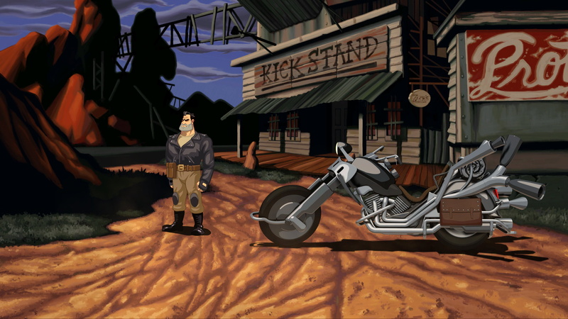 bar, Kick Stand (Bar), leather jackets, chopper, Ben Throttle, 4K, desert, Full Throttle