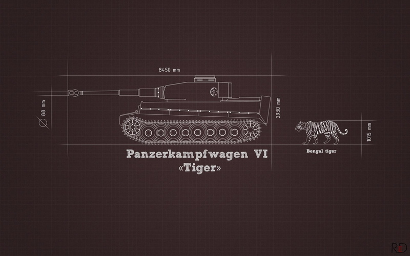 tank, military, 1080P, Tiger I, blueprints