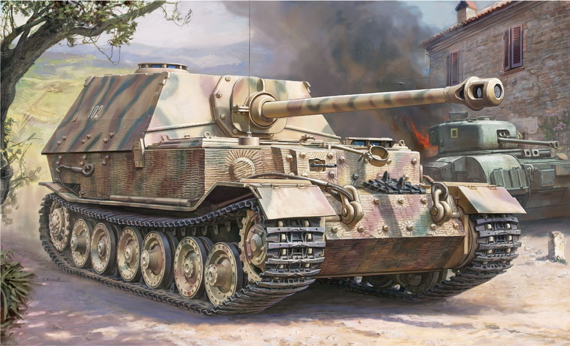 1080P, the Wehrmacht, Elefant, self-propelled artillery, Art, tank fighter, SAU