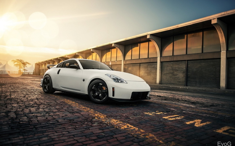 architecture, sunlight, car, 720P, Nissan, Nissan 350Z, sports car