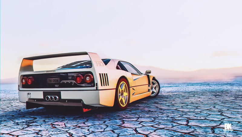 transportation, copy space, Ferrari, tire, land vehicle, retro styled, sports race, no people, Ferrari F40, The Crew, racecar, sports car, mode of transportation