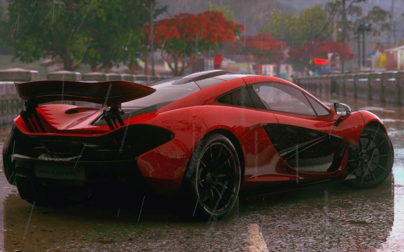mode of transportation, McLaren, retro styled, glass - material, motor vehicle, reflection, black, transportation, red, outdoors, 720P, car, day, plant