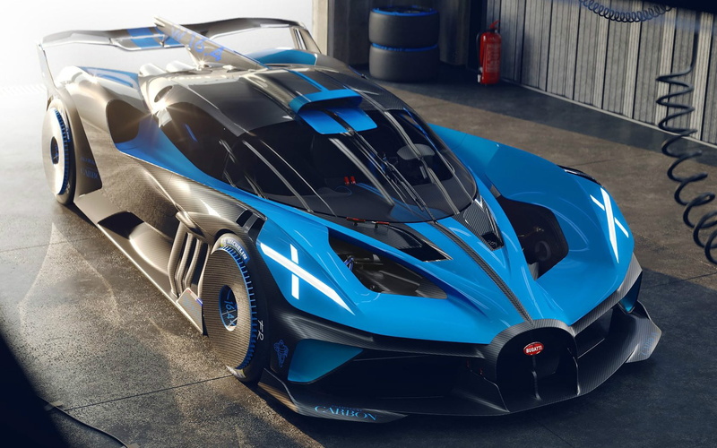 Bugatti Bolide, blue cars, Bugatti, car spoiler, supercars, 720P, Garage, car, concept car