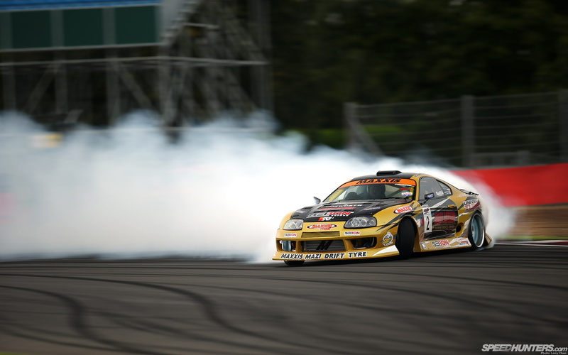 hd, 1080P, toyota, drift, supra, motion, blur, yellow, smoke, cars, black