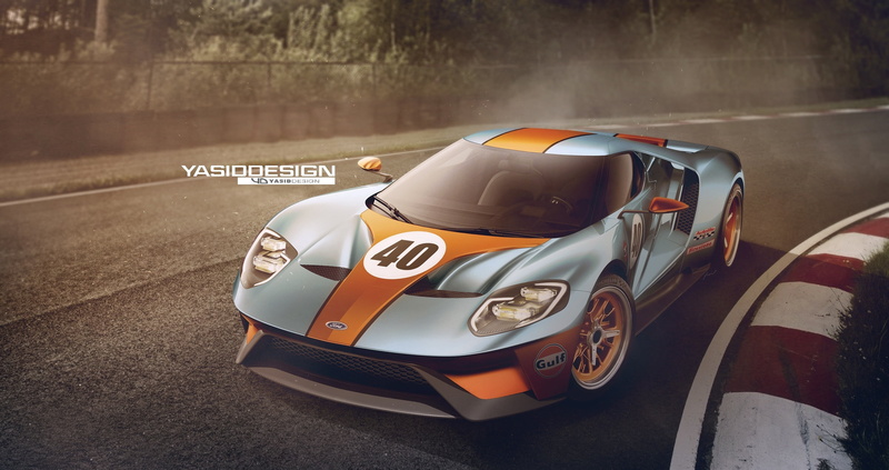 outdoors, land vehicle, city, Race, auto racing, Concept, orange, Track, retro styled, road, Car, racecar, driving, Ford, transportation, day, sport, 2K