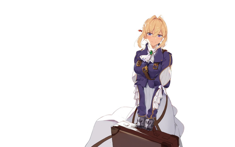 females, blond hair, three quarter length, occupation, Violet Evergarden (Character), white background, childhood, standing, cut out, Violet Evergarden