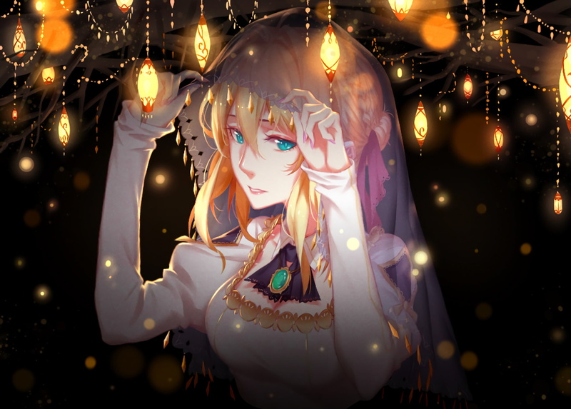 indoors, human representation, night, celebration, Violet Evergarden, no people, christmas ornament, Anime, Violet Evergarden (Character), representation