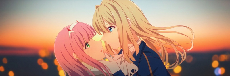 invertebrate, Violet Evergarden (Anime), multi colored, animals in the wild, sunlight, outdoors, Violet Evergarden (Character), animal representation, Crossover