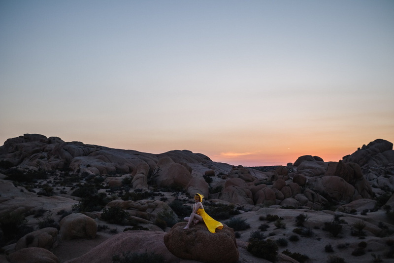 yellow dress, Tessa Violet, women, 1080P, rocks