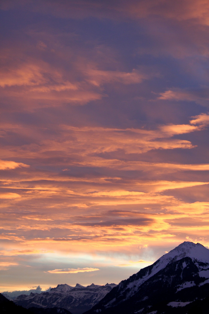 beautiful, bernese oberland, snowcapped mountain, afterglow, sky, beauty In Nature, landscape, nature, environment, orange, abendstimmung, cold temperature