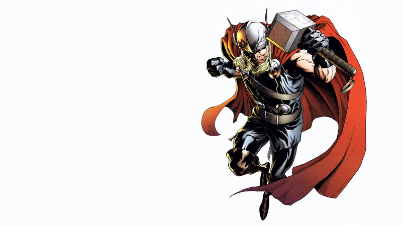 1080P, thor, cartoon/comic, hammer, white, hd