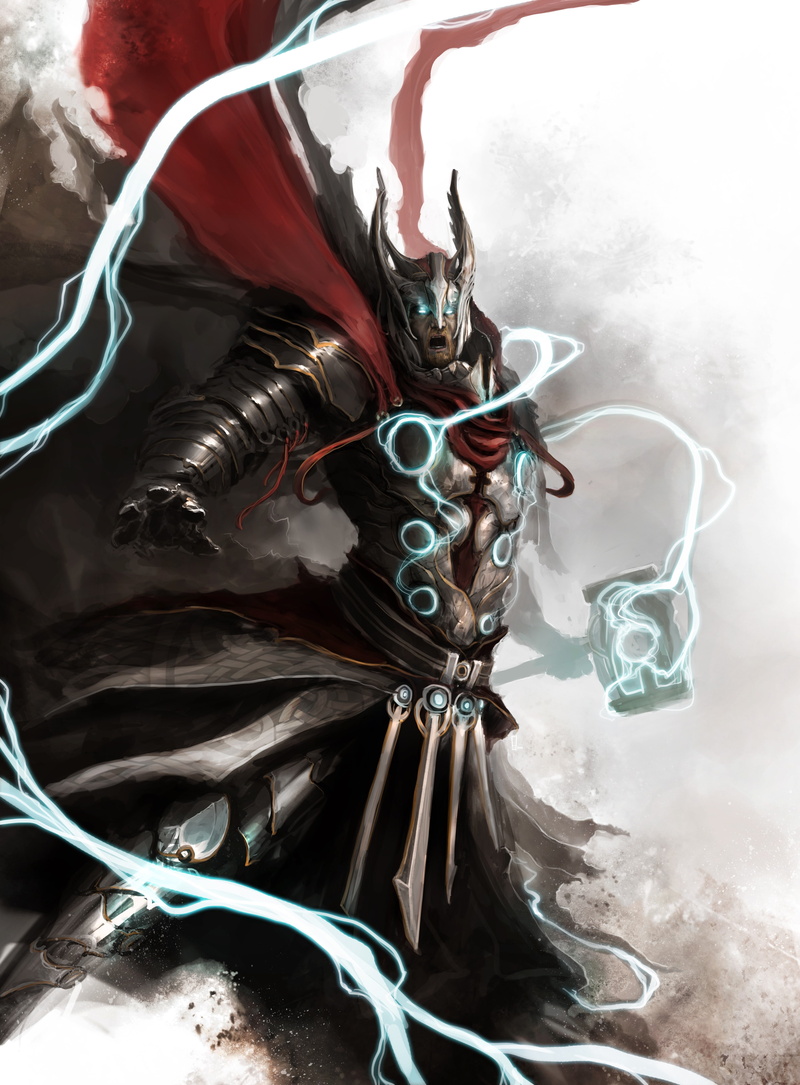 mjolnir, Thor, thedu, lightning, bolts, the avengers, digital, hd, artwork, weapons, 4K, art, hammer, avengers, marvel, digital art, airbrushed