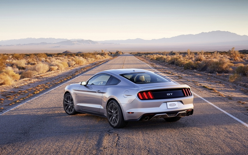 Silver, gray, Back, View, Car, Muscle, Ford, Mustang, 1080P, coupe