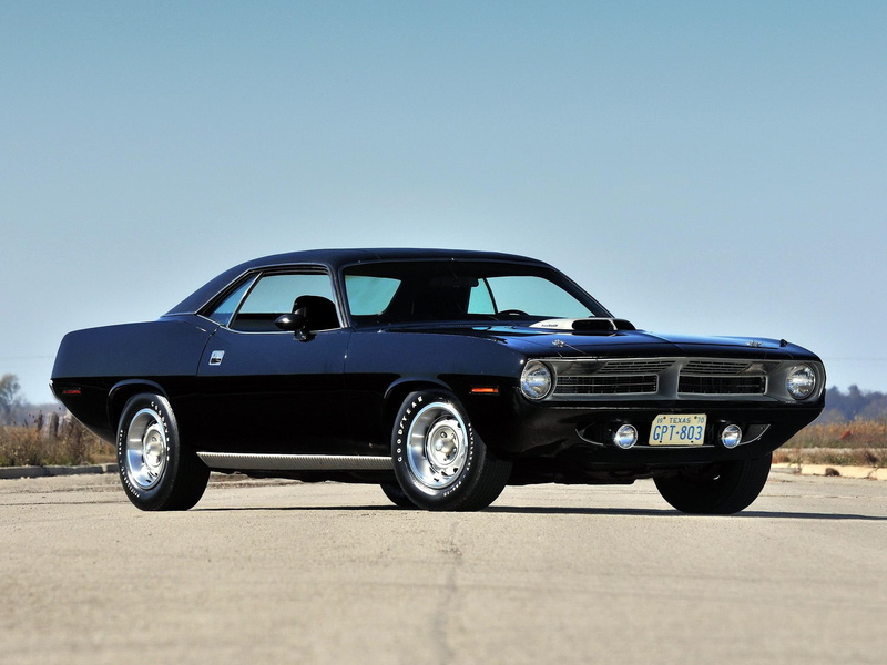 cuda, hemi, mopar, cars, plymouth, black, 1080P, classic