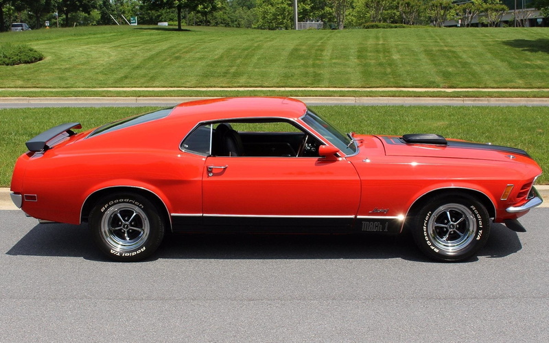 Muscle Car, Fastback, Ford Mustang Mach 1, 1080P, Car, Red Car, Ford