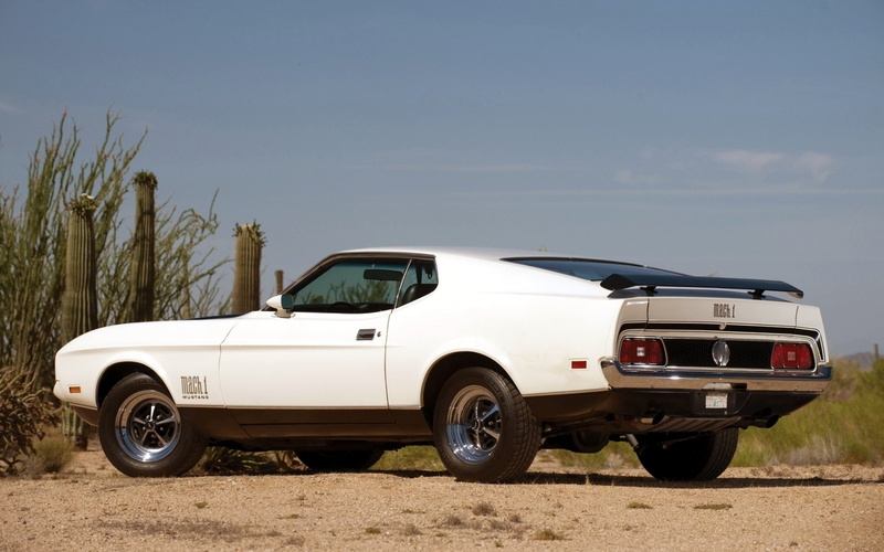1080P, White Car, Ford, Muscle Car, Ford Mustang Mach 1, Fastback, Classic Car