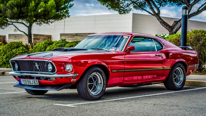Car, Ford Mustang Mach 1, Ford, 1080P, Muscle Car, Red Car, Fastback