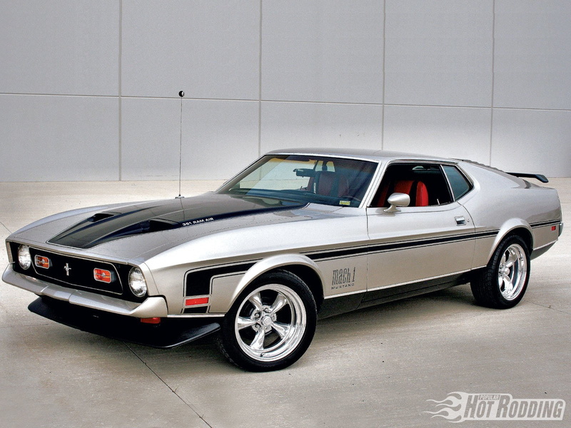 city, stationary, Ford Mustang Mach 1, street, retail, silver colored, Fastback, architecture, land vehicle, mode of transportation, motor vehicle, luxury