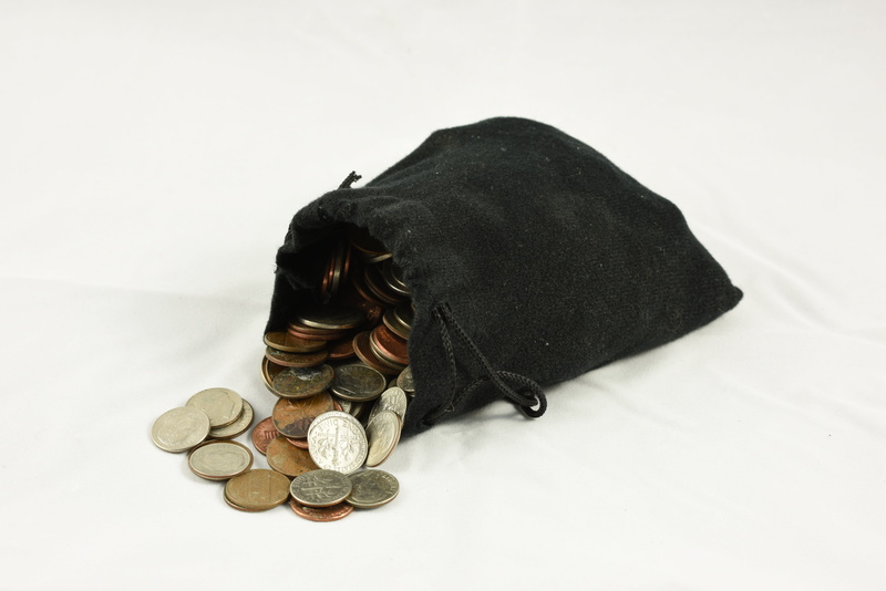 copper, 5K, finance, currency, metal, pouch, purse, lot, finance and economy, business finance and industry, economy, dime, coin purse, studio shot, drawstring bag