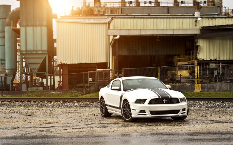 Black, Mustang, White, Ford, boss, Car, 1080P