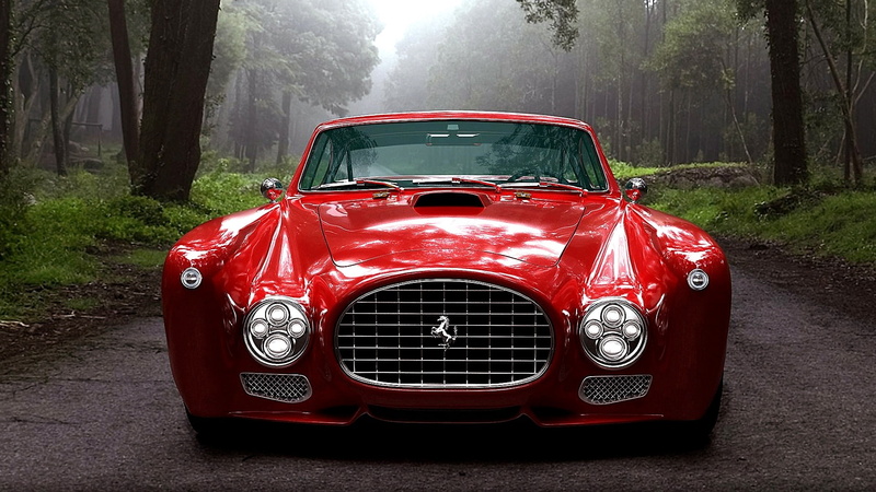 sports car, car, luxury car, vintage car, ferrari f340, ferrari, antique car, 1080P, ferrari 340, classic car, red car, vehicle