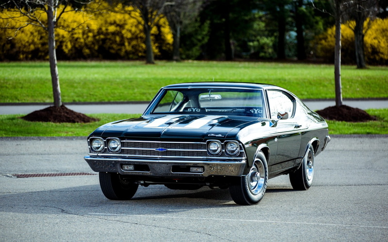 collectors Car, land Vehicle, retro Styled, obsolete, plant, side view, focus on foreground, chevelle, city, wheel, old, nature, chevrolet, transportation