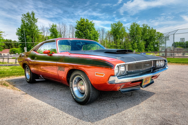 HDR, dodge, 1080P, front, Dodge Chelenzher, challenger, 1970, Dodge Challenger