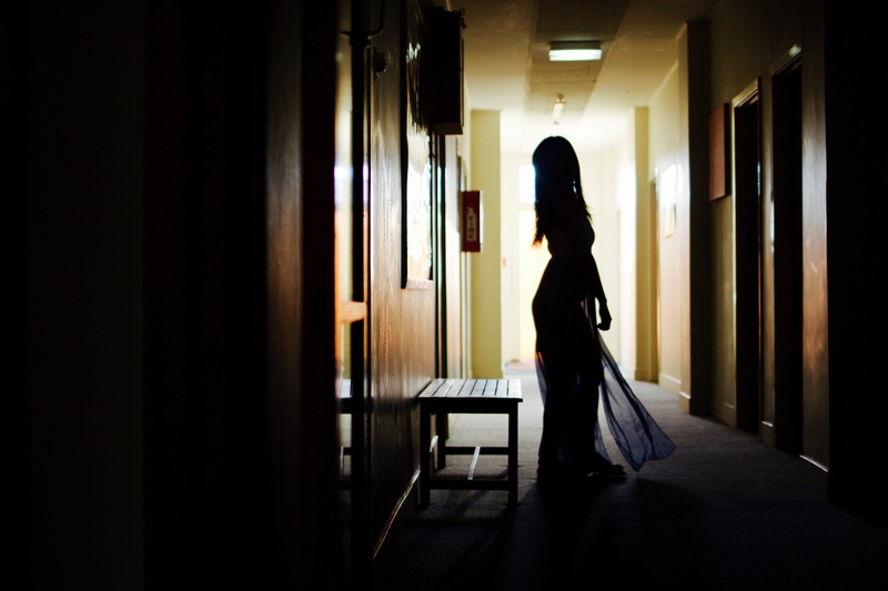 sitting, dark, standing, windy, only women, lifestyles, bench, side view, one young woman only, lady, 5K, silhouette, beside, contemplation, people, corridor