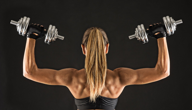 muscular back, 4K, dumbbells, grey, fitness, sportswear, dumbbell, adjustable
