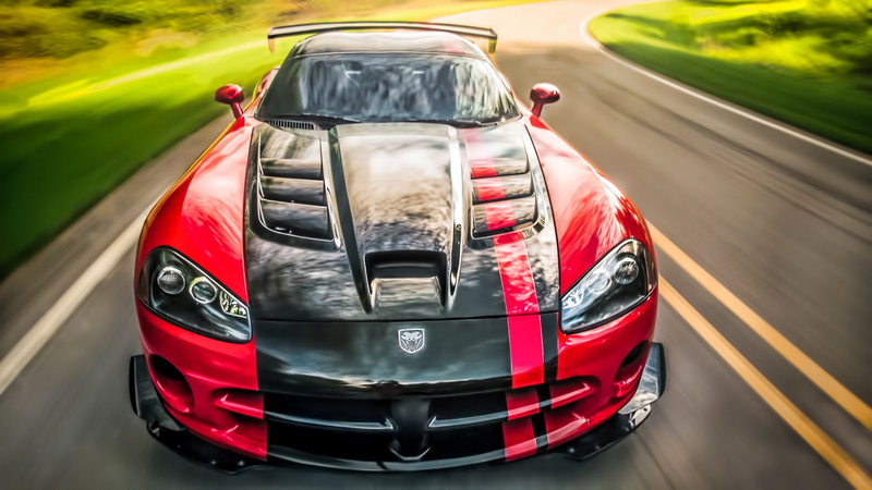 competition, driving, motor vehicle, sport, motion, racecar, red, 1080P, headwear, track and field, mode of transportation, Dodge Viper ACR, blurred motion