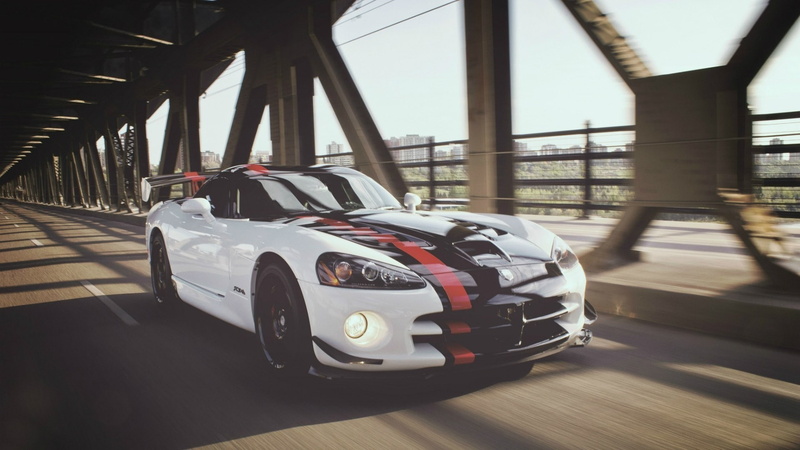 day, motor vehicle, no people, mode of transportation, car, outdoors, sport, motion, wheel, luxury, transportation, Dodge Viper, blurred motion, sky, architectural column