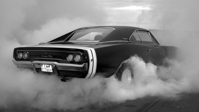 tires, smoke, cherono, body, strip, lights, 1080P, Dodge Charger RT, white, the trunk