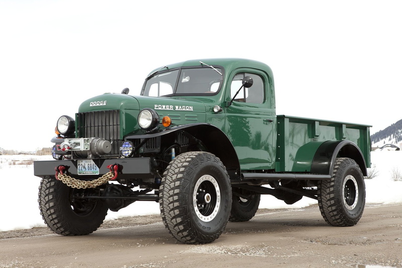 motor vehicle, land vehicle, mode of transportation, day, retro styled, old, Dodge, Dodge Power Wagon, side view, stationary, white color, tire, 720P