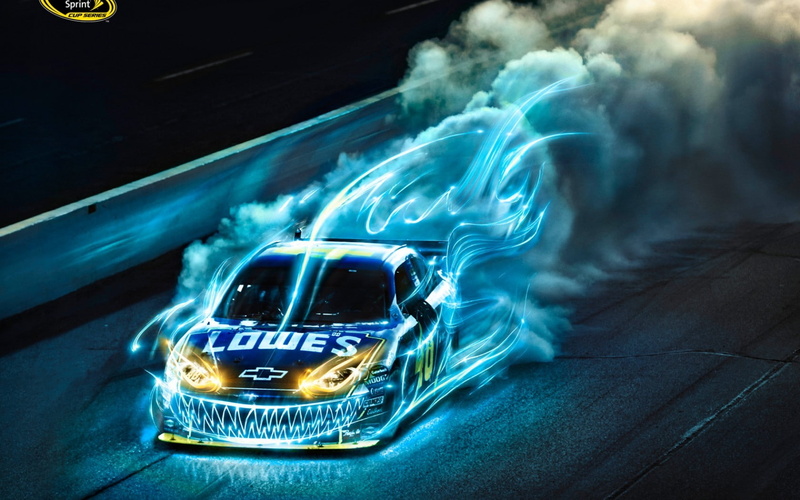 outdoors, transportation, motor vehicle, motion, no people, land vehicle, road, city, 720P, illuminated, car, Nascar, architecture, street, night, blurred motion