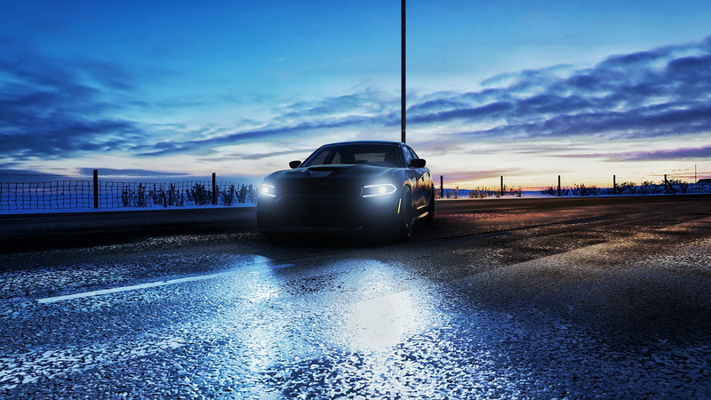 hellcat, car, Fortune Island, Dodge Charger SRT Hellcat, SRT, Brembo, Forza Horizon 4, 1080P, Dodge