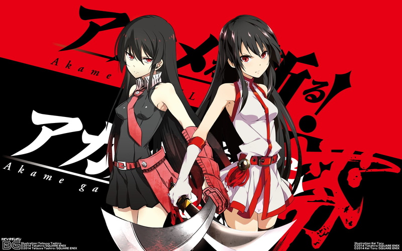 event, front view, adult, costume, anime girls, horror, anime, red, evil, halloween, Akame ga Kill!, women, spooky, two people, standing, fear, celebration