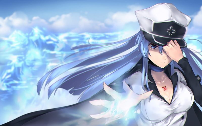 cloud - sky, kill, akame, esdeath, mask, lifestyles, anime, one person, sea, young women, hd, disguise, real people, character, day, leisure activity, blue