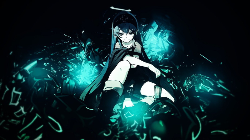 Shorts, Akame ga Kill!, Sitting, Glow, Boots, Smile, Headband, Blue Hair, 720P, Long Hair, Anime, Esdeath (Akame Ga Kill!)