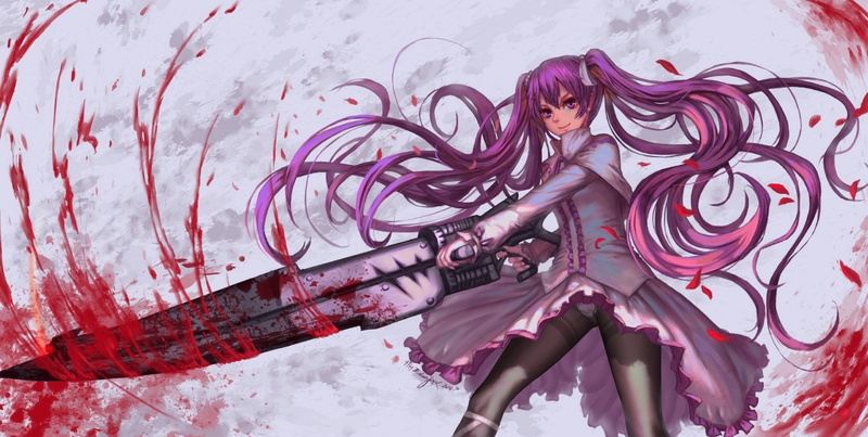 Purple Hair, beautiful woman, young women, lifestyles, purple, young adult, real people, Akame ga Kill!, standing, leisure activity, casual clothing, one person