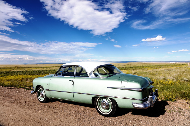 automotive, usa, vehicle, oltimer, transportation, travel, old-fashioned, cromfelgen, near, auto, blue, gray, sky, landscape, land, north america, wyoming