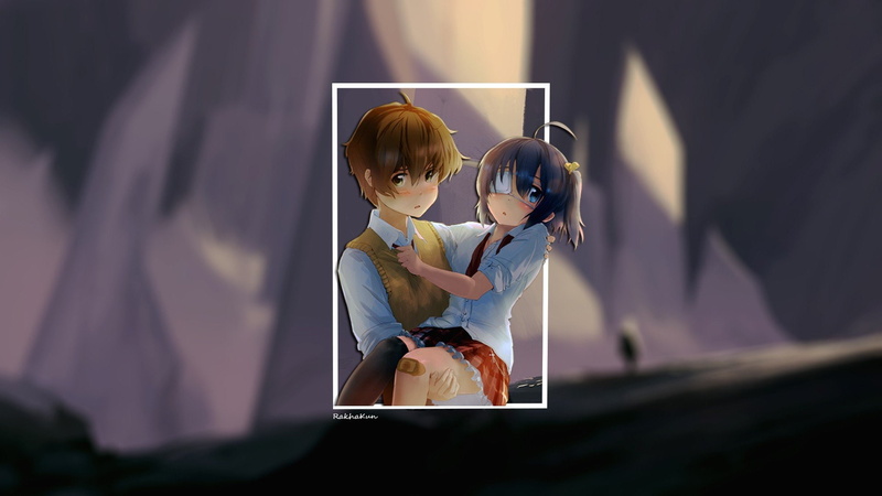 anime anime girls anime boys takanashi rikka chuunibyou demo koi ga shitai togashi yuuta landscape, 1080P