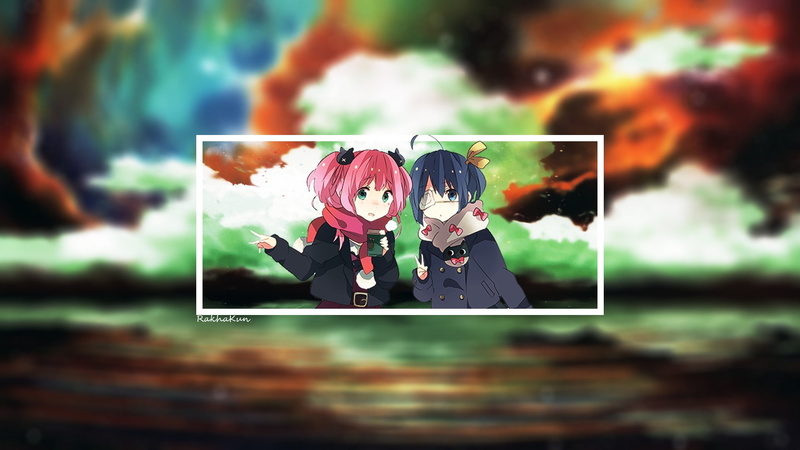 sky, anime girls, 1080P, anime, landscape, Shichimiya Satone, Takanashi Rikka, Chuunibyou demo Koi ga Shitai!