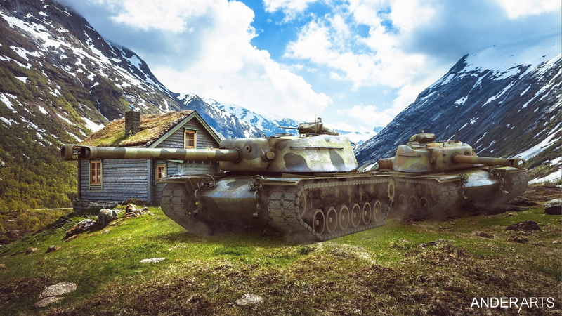 trailer, nature, vehicle, snowcapped mountain, military, tank, field, mountain, 1080P, cold temperature, winter, land, mountains, plant, black, building exterior