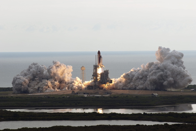outdoors, environment, nature, architecture, factory, sea, space, liftoff, pollution, water, building exterior, day, explosive, environmental issues, smoke - physical structure