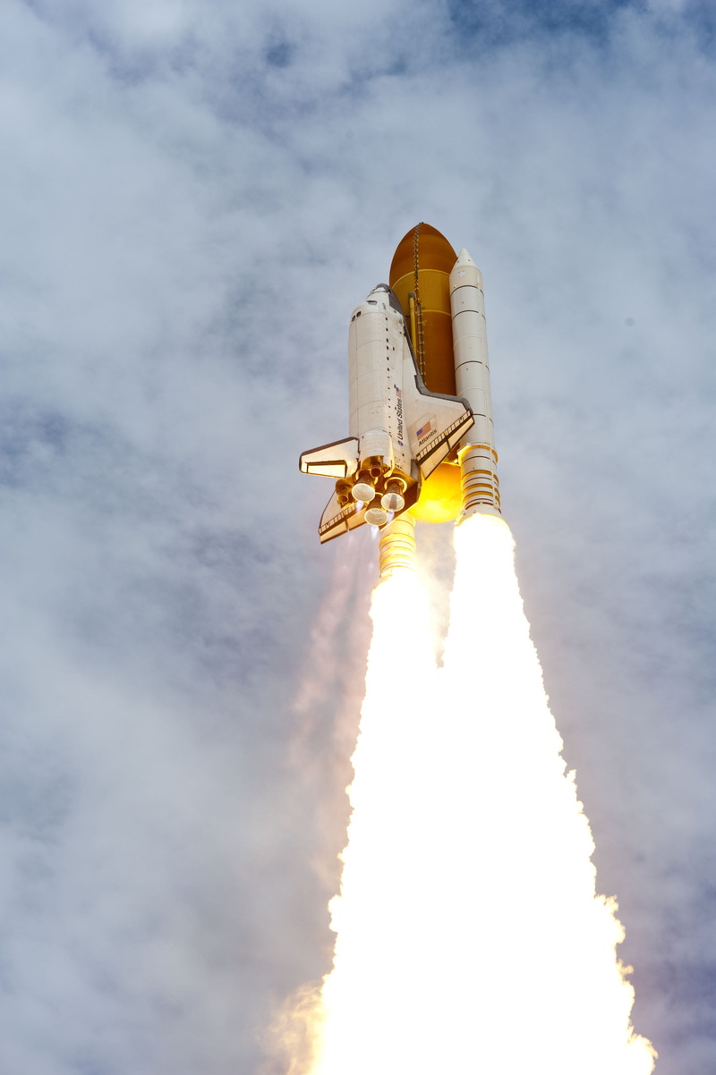 low angle view, mission, place of worship, launch, travel, space exploration, liftoff, 2K, architecture, day, sunlight, flying, cloud - sky, no people