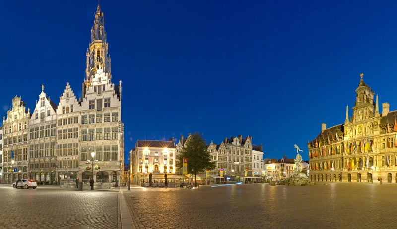 antwerp, houses, pavement, 4K, cities, street, night, belgium